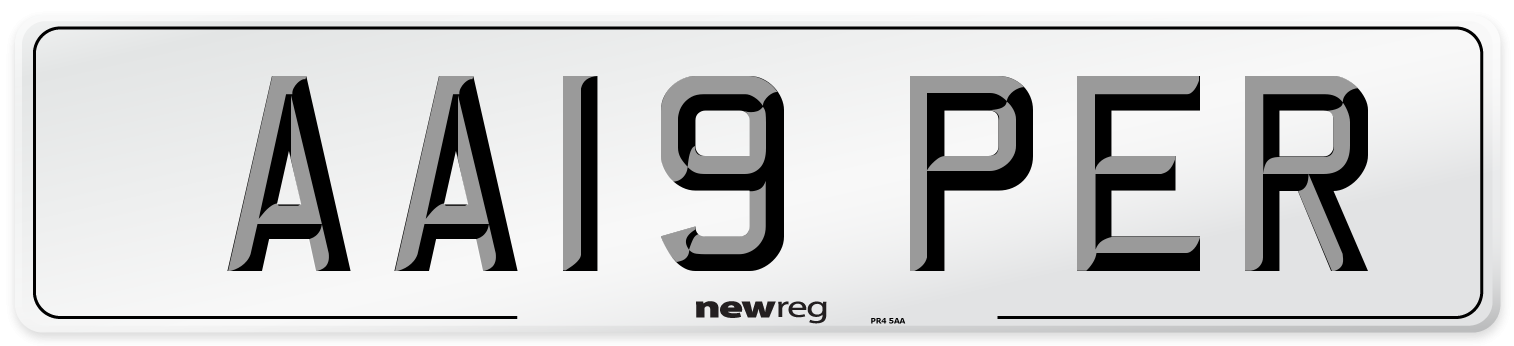 AA19 PER Number Plate from New Reg